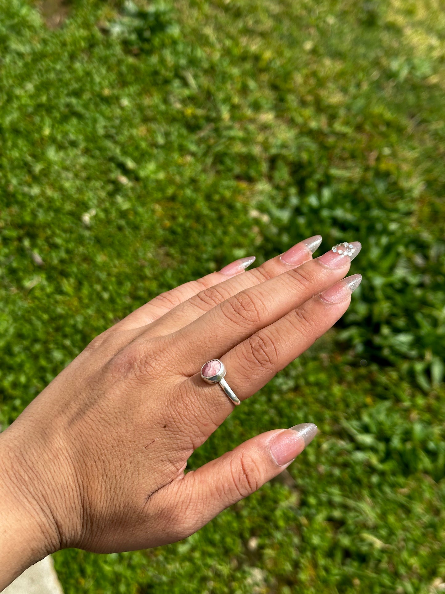 Rhodochrosite ring