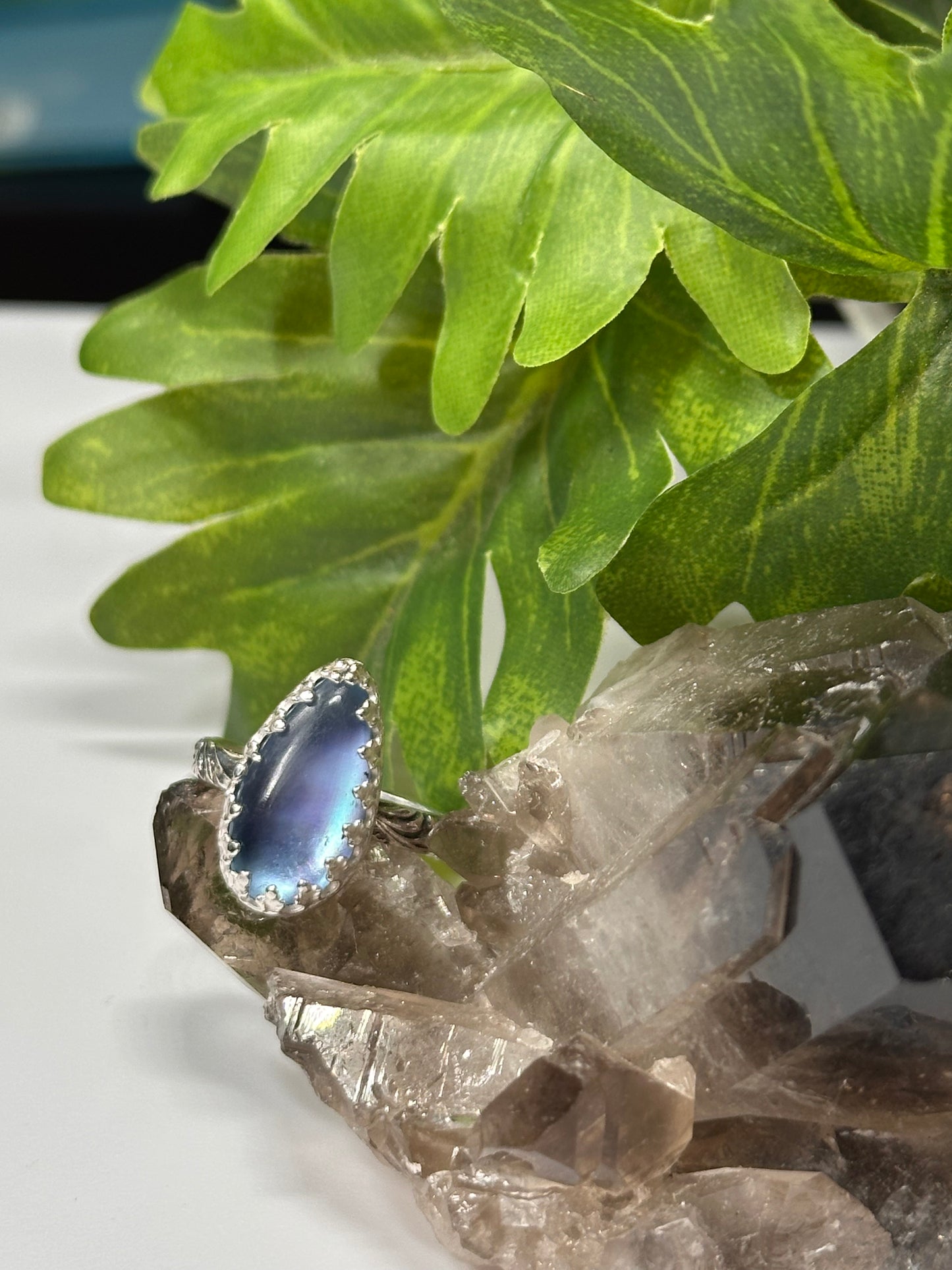 Renaissance Aqua Chalcedony Ring - Sz 5