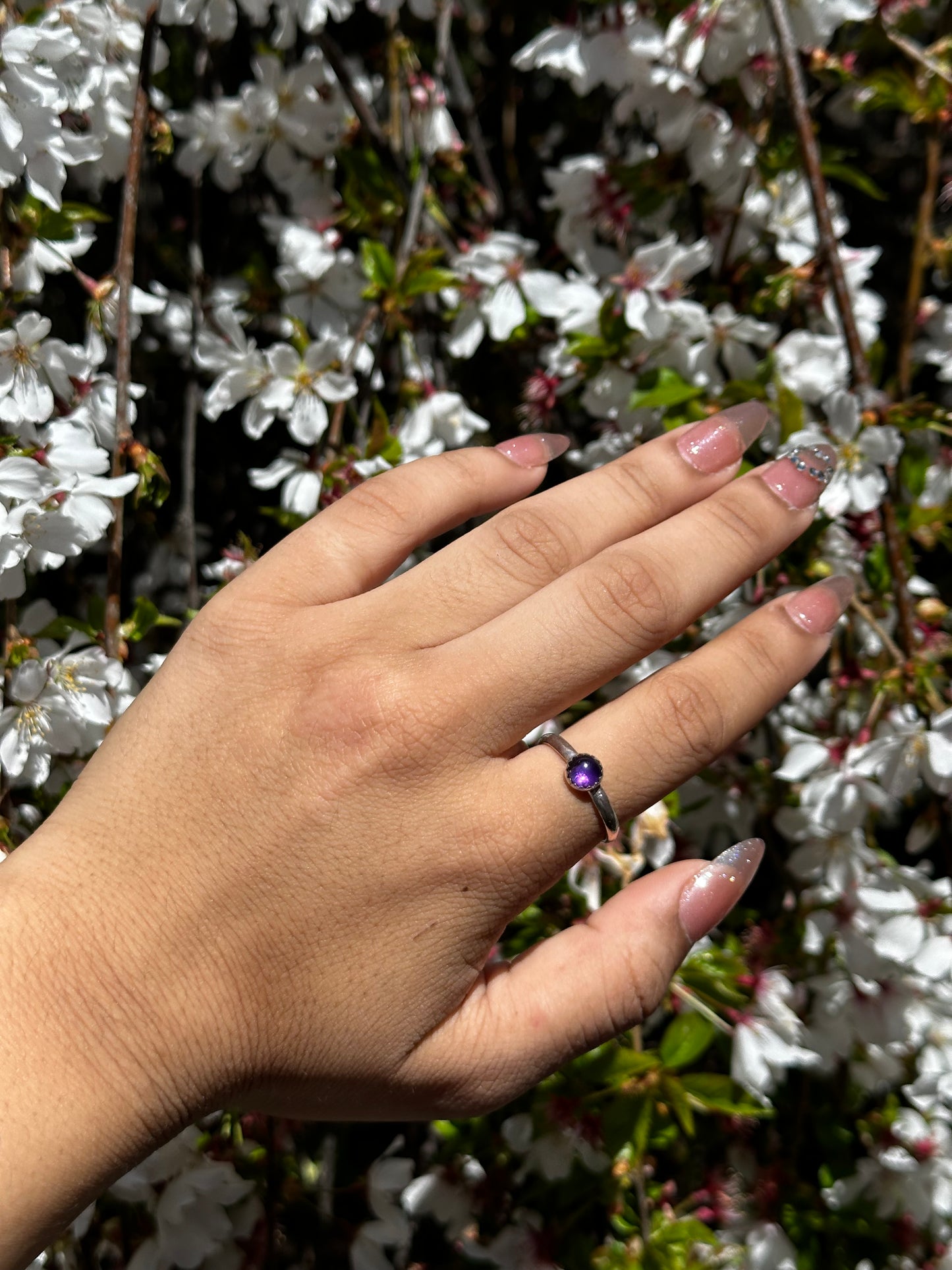 Amethyst stacker rings