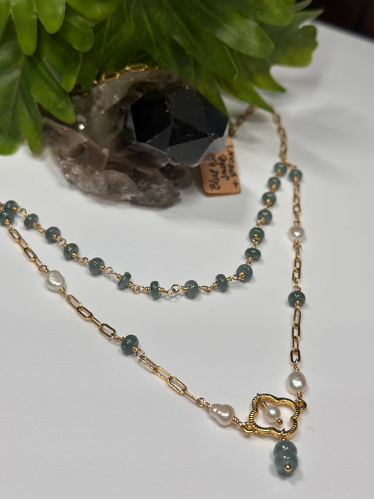 Jadeite Wondering Jewel Chain Necklace