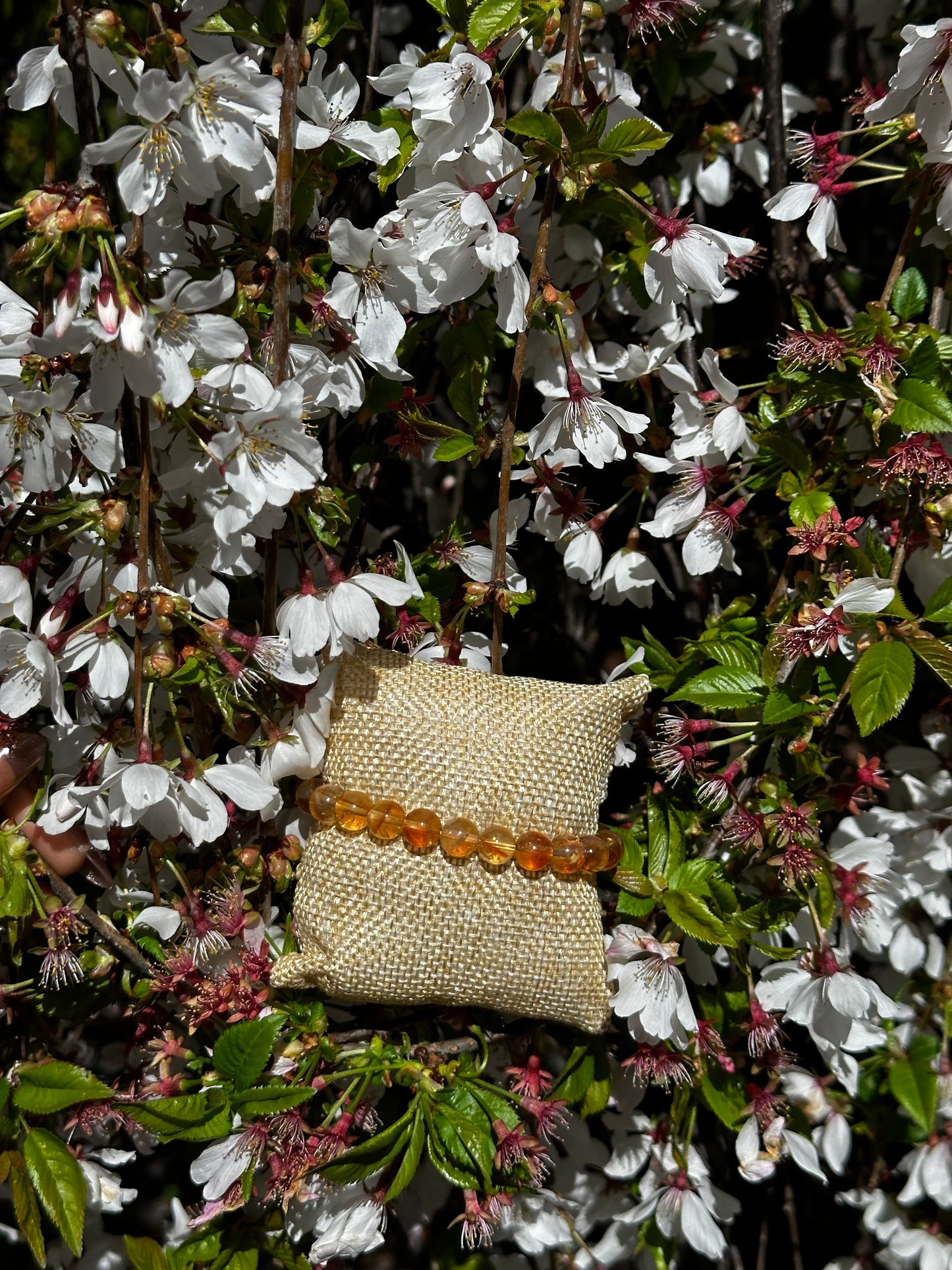 Citrine beaded bracelet