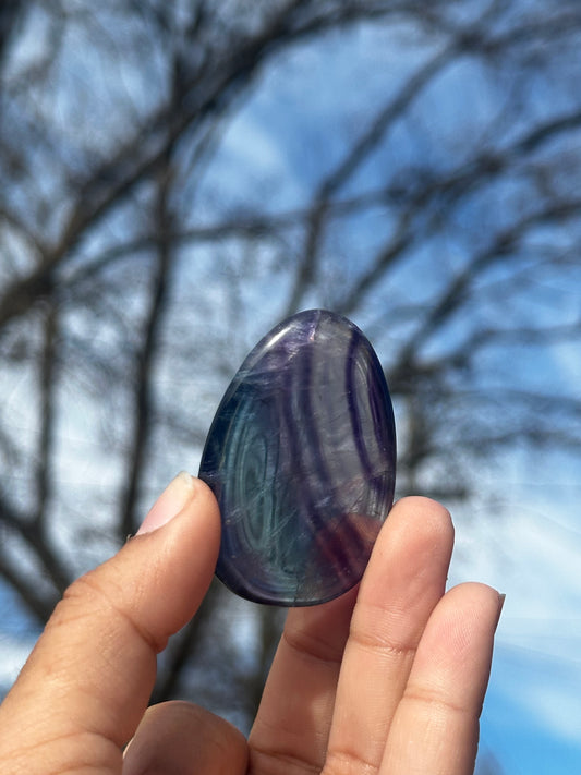 Fluorite worry stones