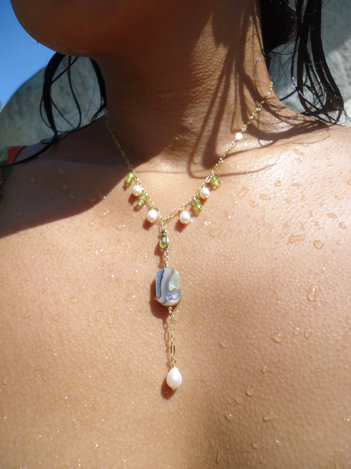 Olivine Pools Lariat Necklace
