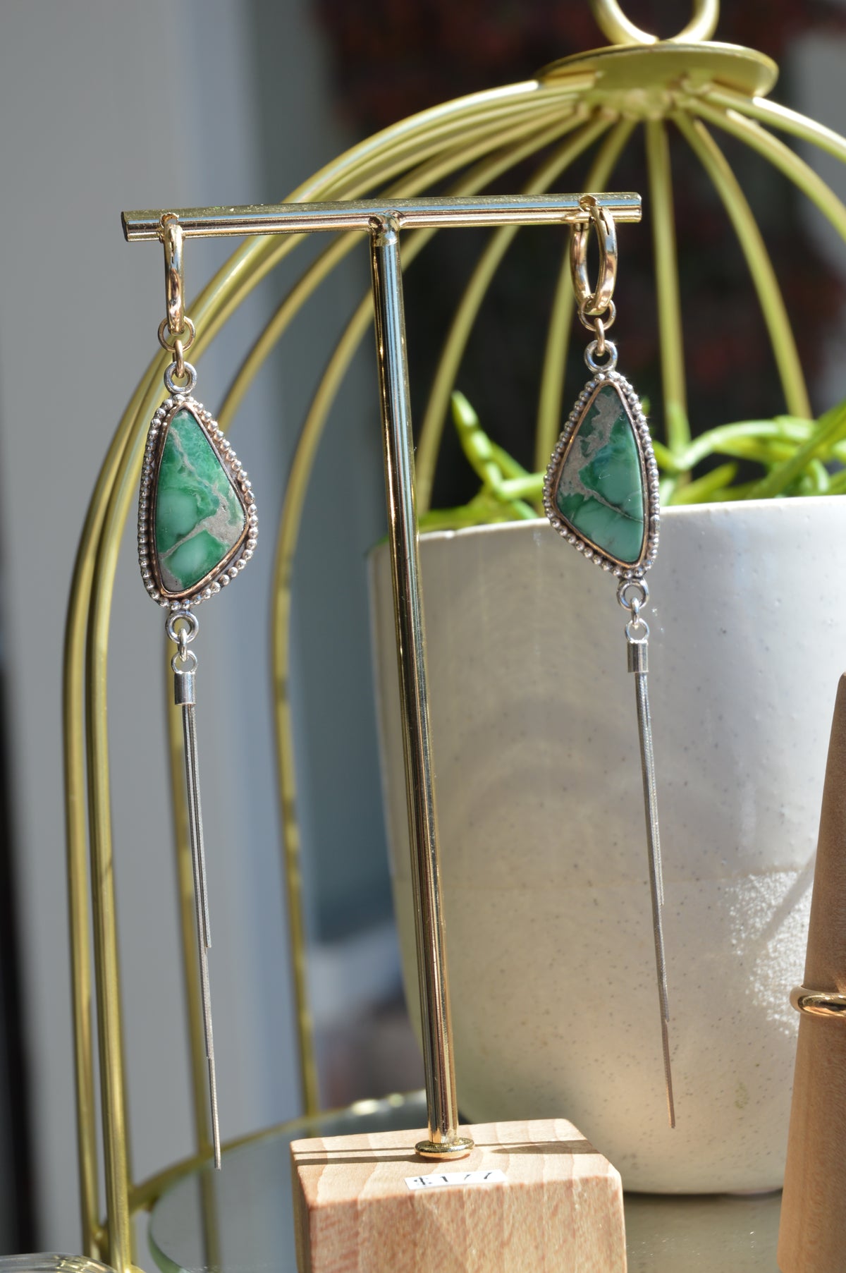 Gracious Green Variscite Dangle Earrings