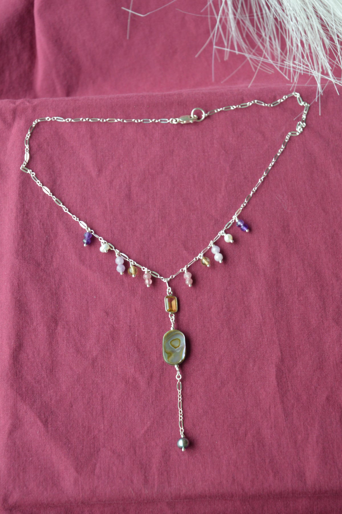 Citrine Waterfall Lariat Necklace