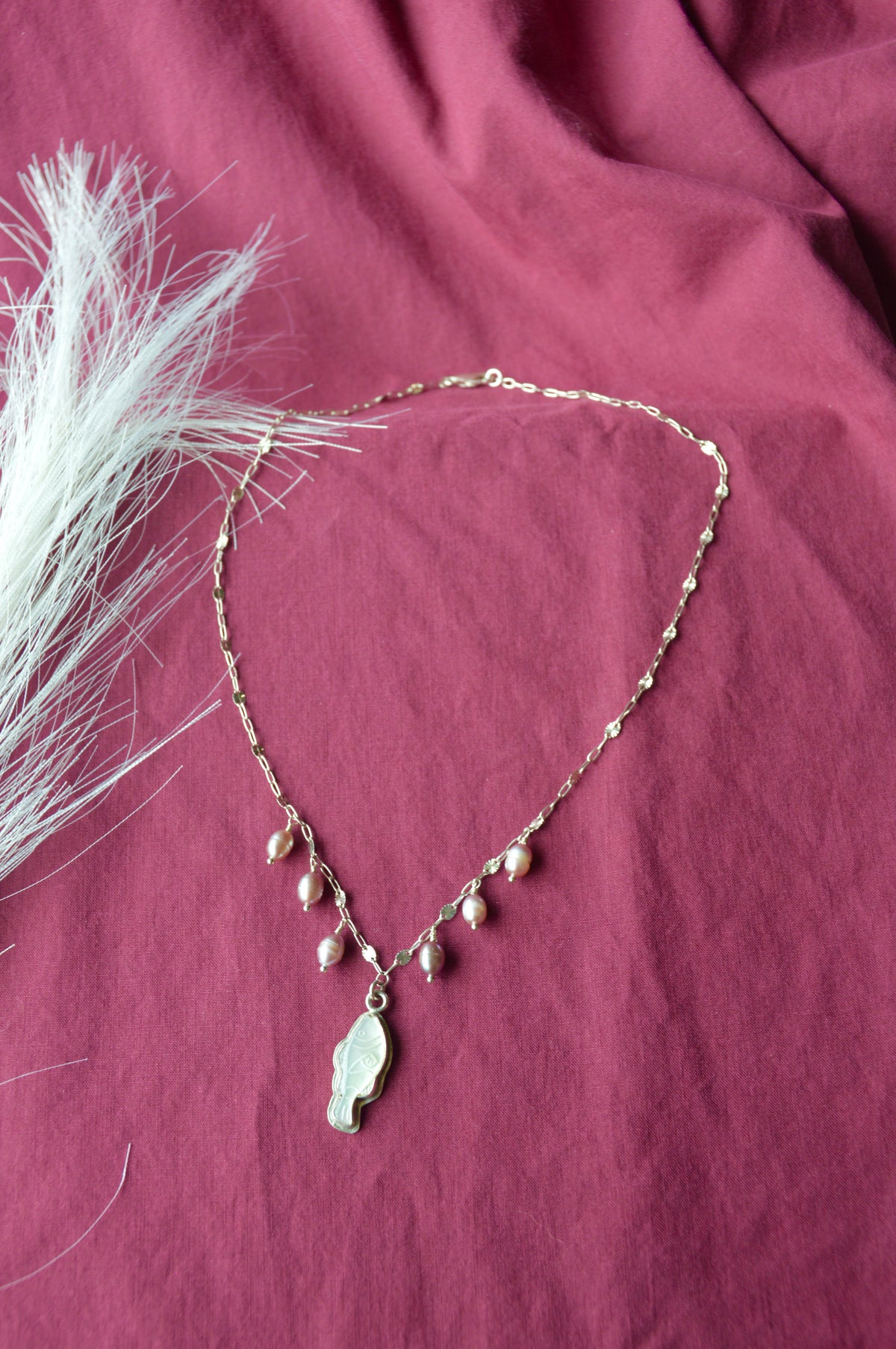 Mother of Pearl Fish Necklace