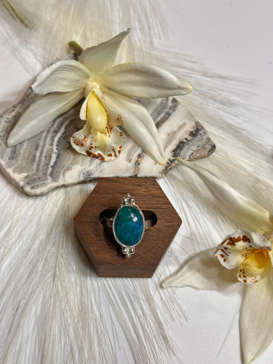 Peruvian Chrysocolla Ring - Sz 7