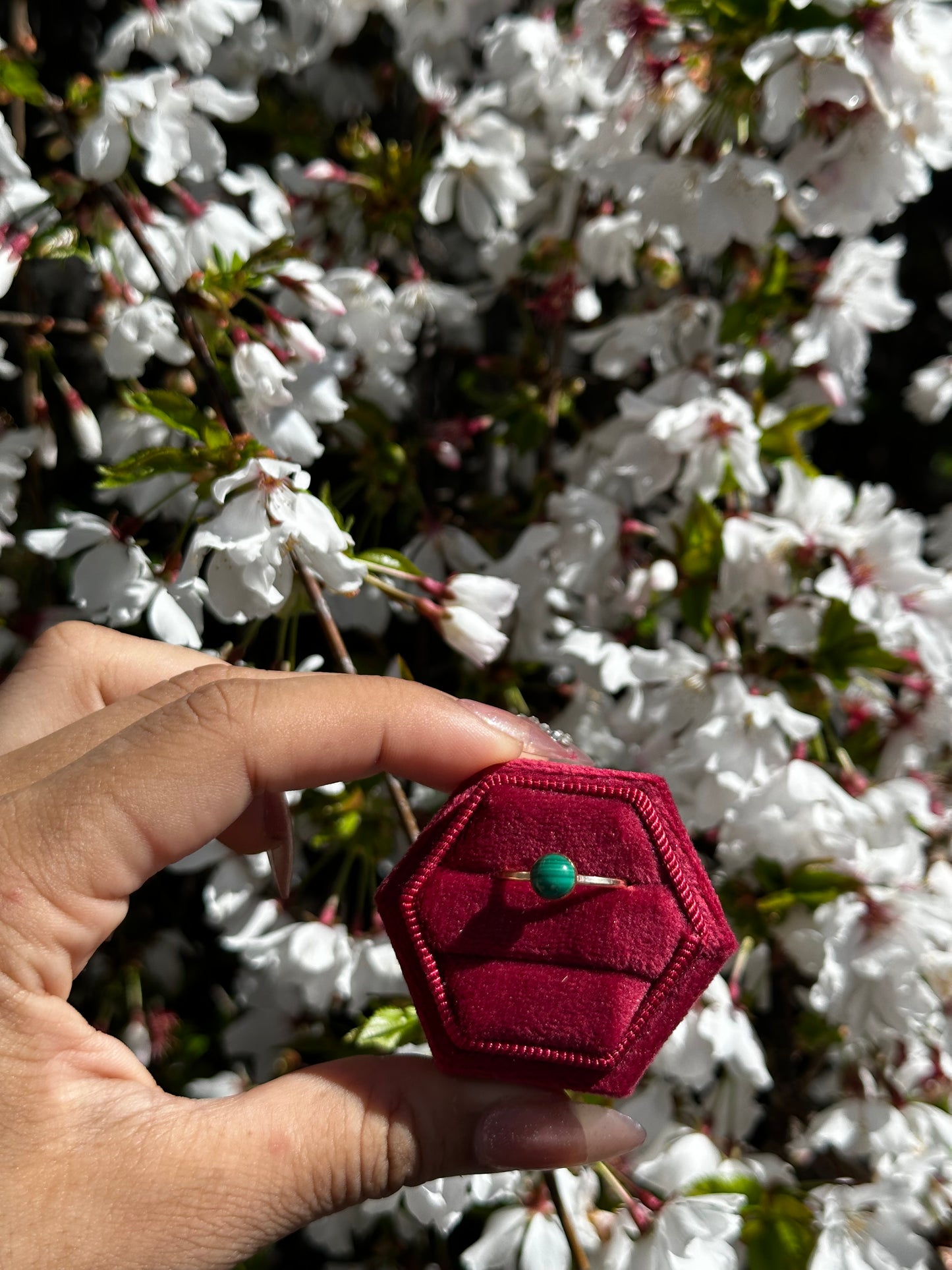 14/20k Gold-filled Malachite ring