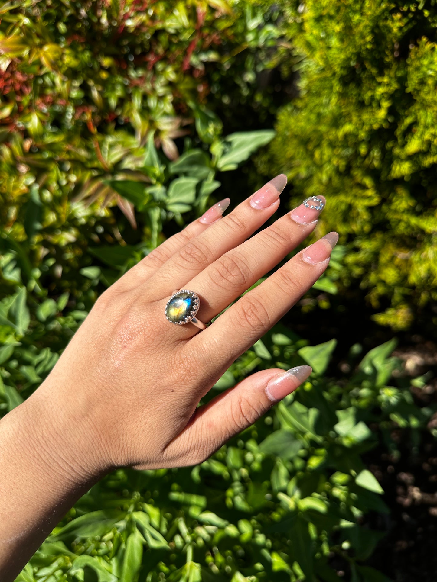 Labradorite crown ring