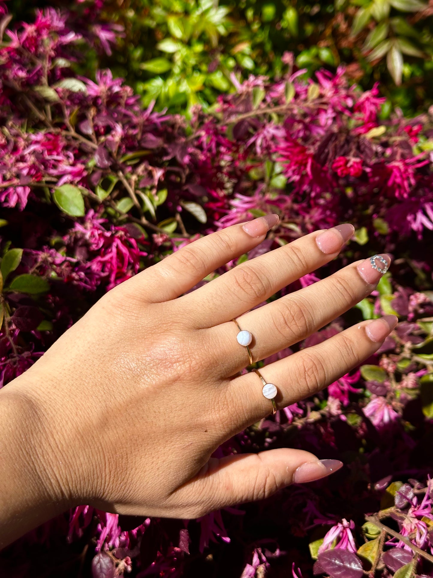 14/20k Gold-filled Blue Lace Agate rings