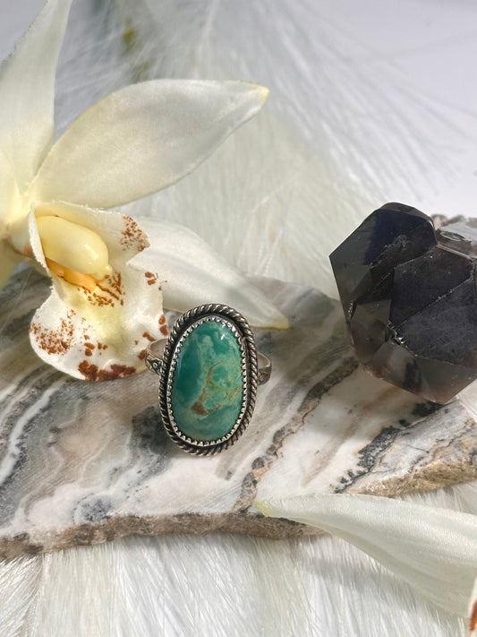Kingman Turquoise Ring - Sz 8.25