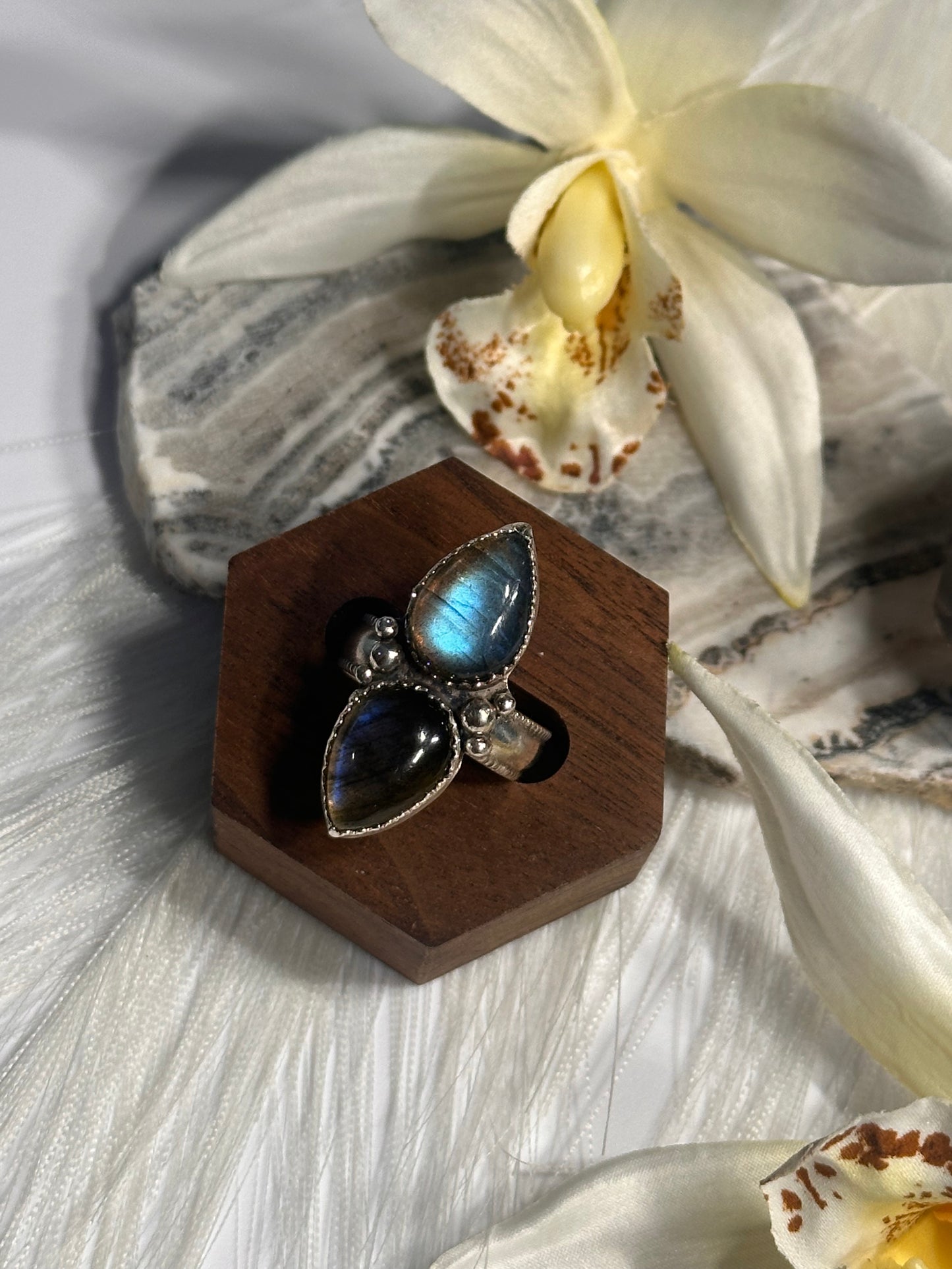 Labradorite Double Ring - Sz 7