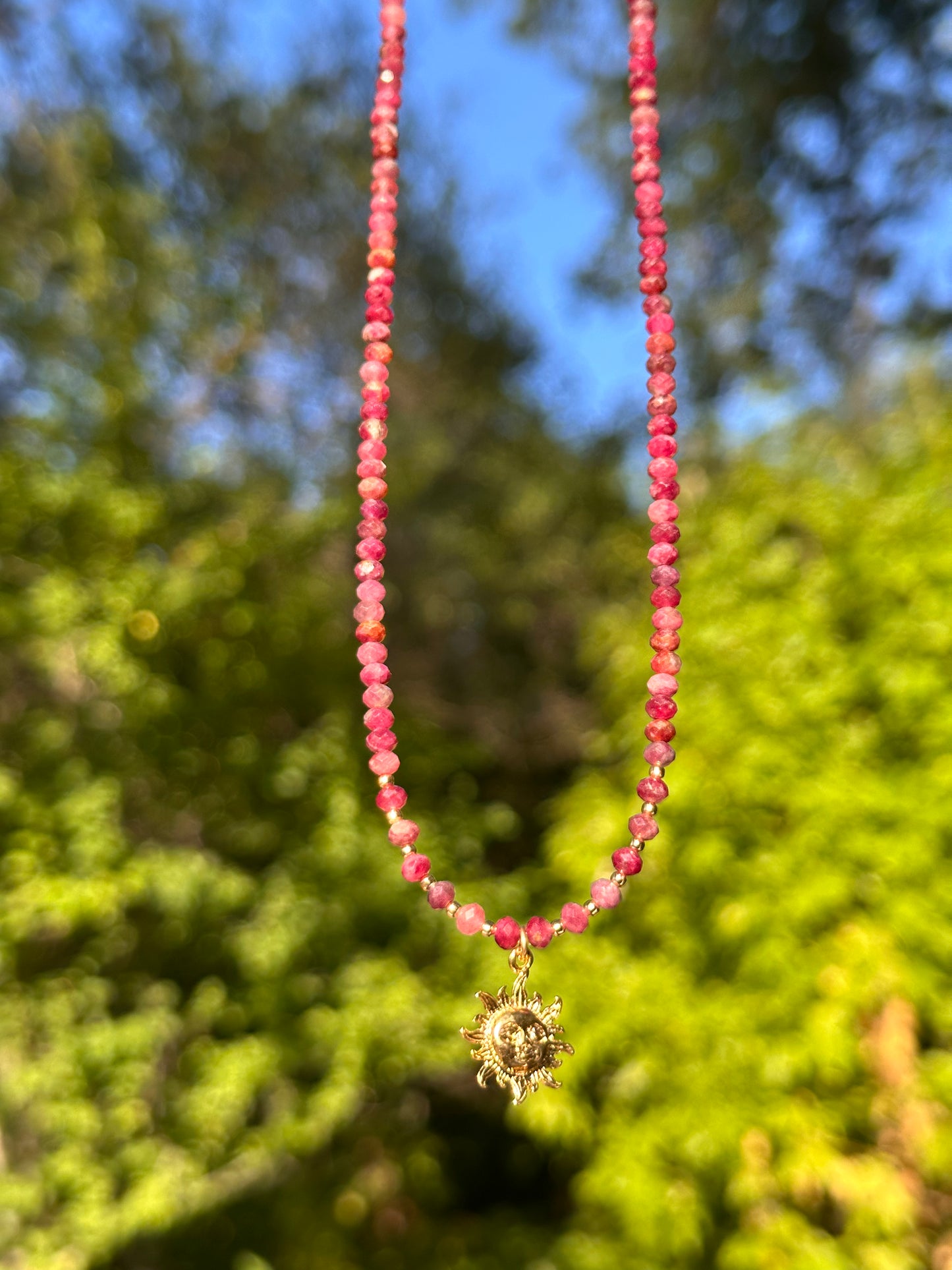 Pink Tourmaline Sunny Necklace