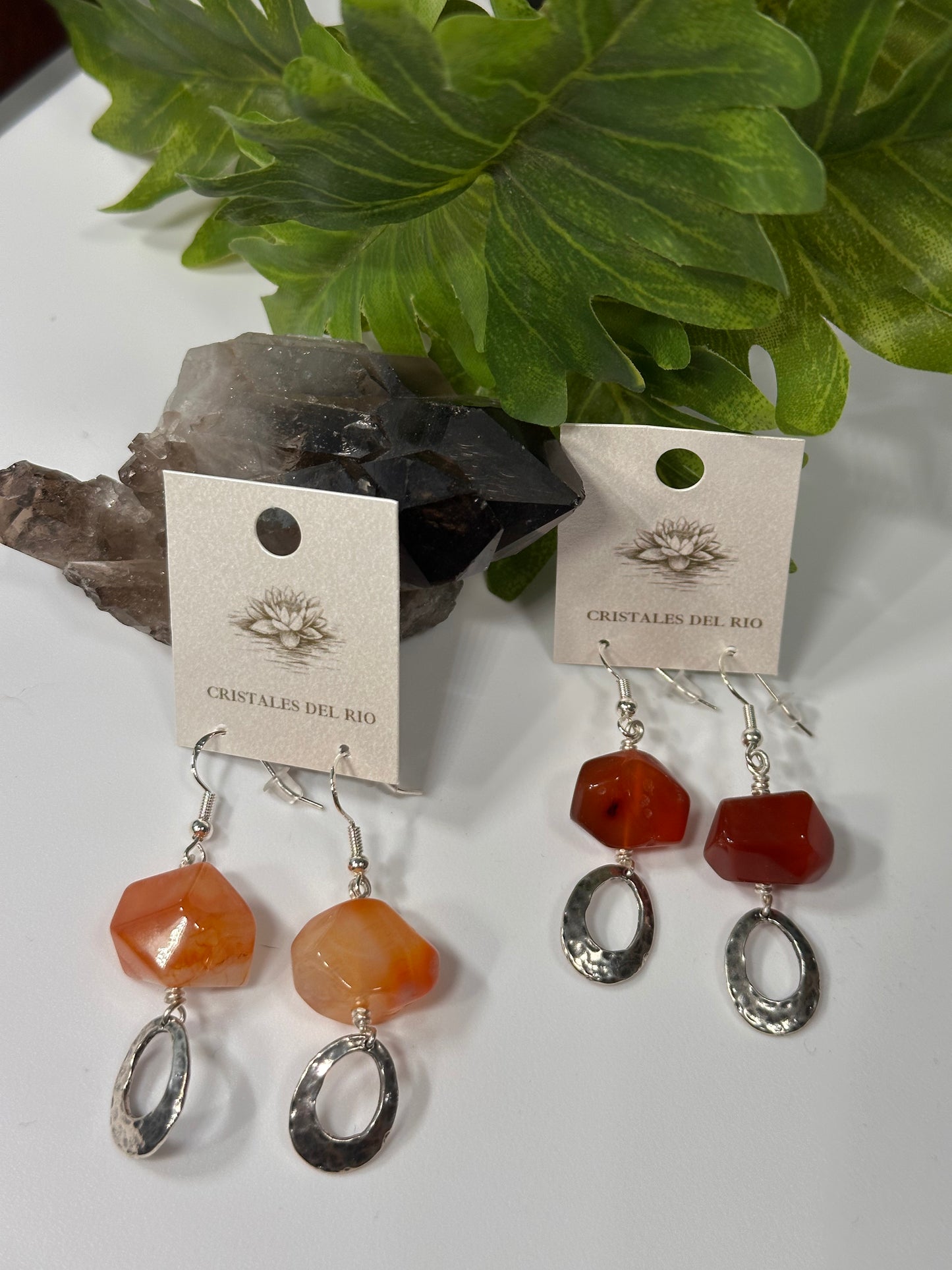 Red Agate geometric Earrings