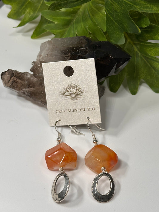 Red Agate geometric Earrings