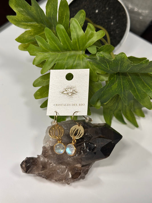 Moonstone lotus Earrings