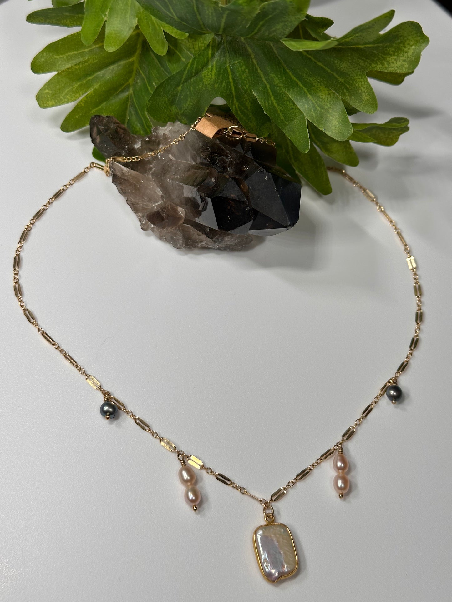 Triple Freshwater Pearl Chain Necklace