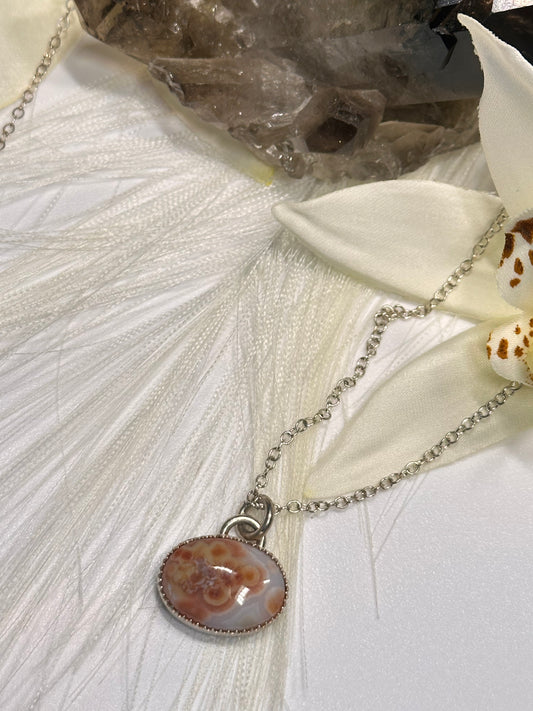 Peachy Ocean Jasper pendant