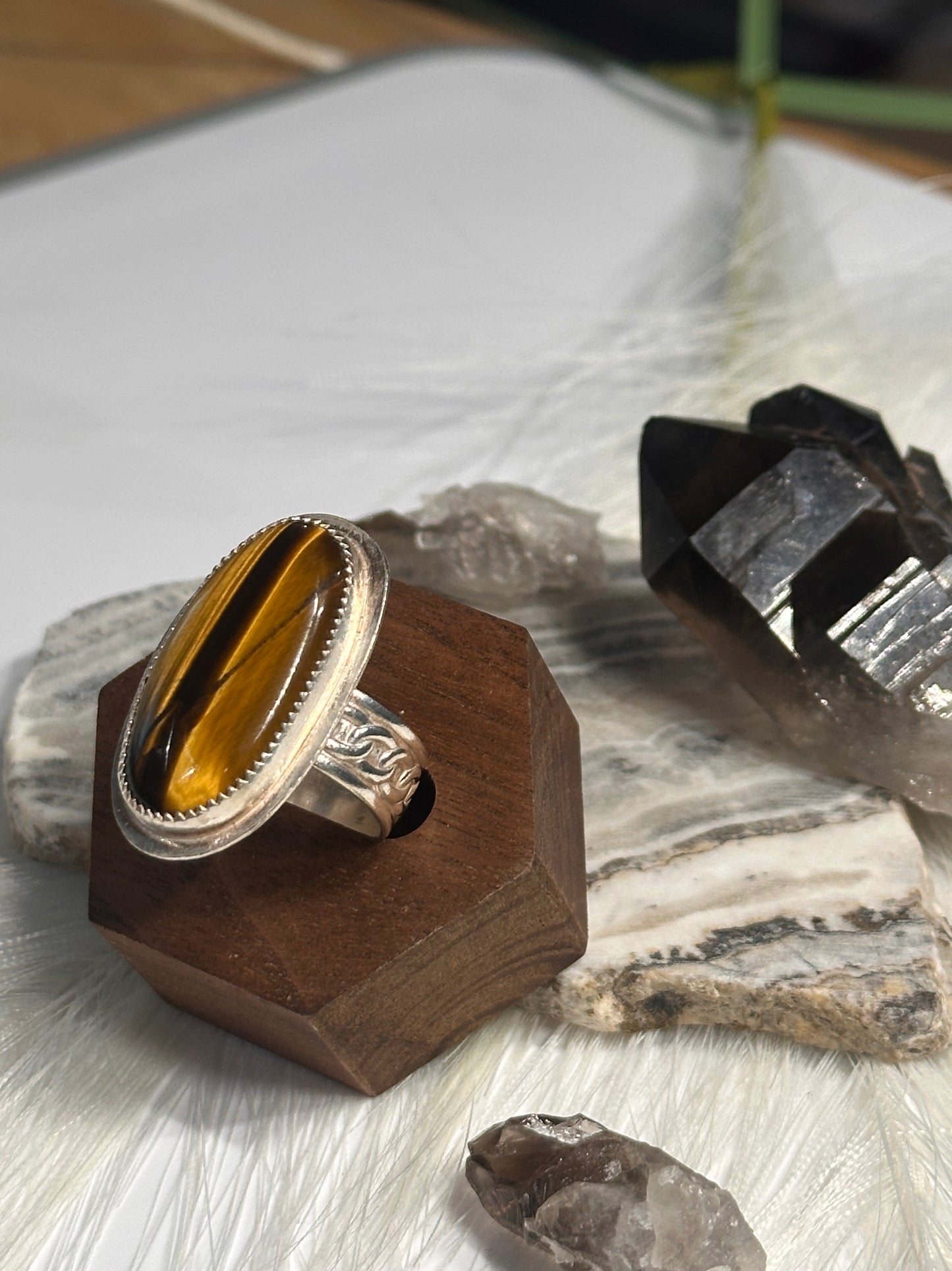 Tigers Eye Chunky Ring - Sz 10.5-11