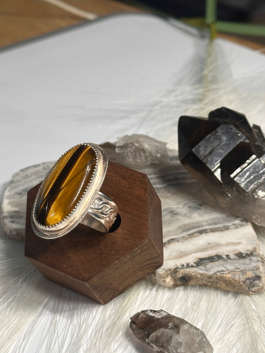 Tigers Eye Chunky Ring - Sz 10.5-11