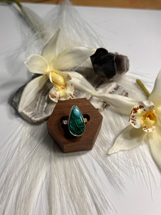 Chrysocolla and Malachite Ring - Sz 7
