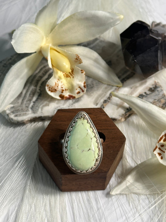 Lemon Chrysoprase Ring - Sz 10