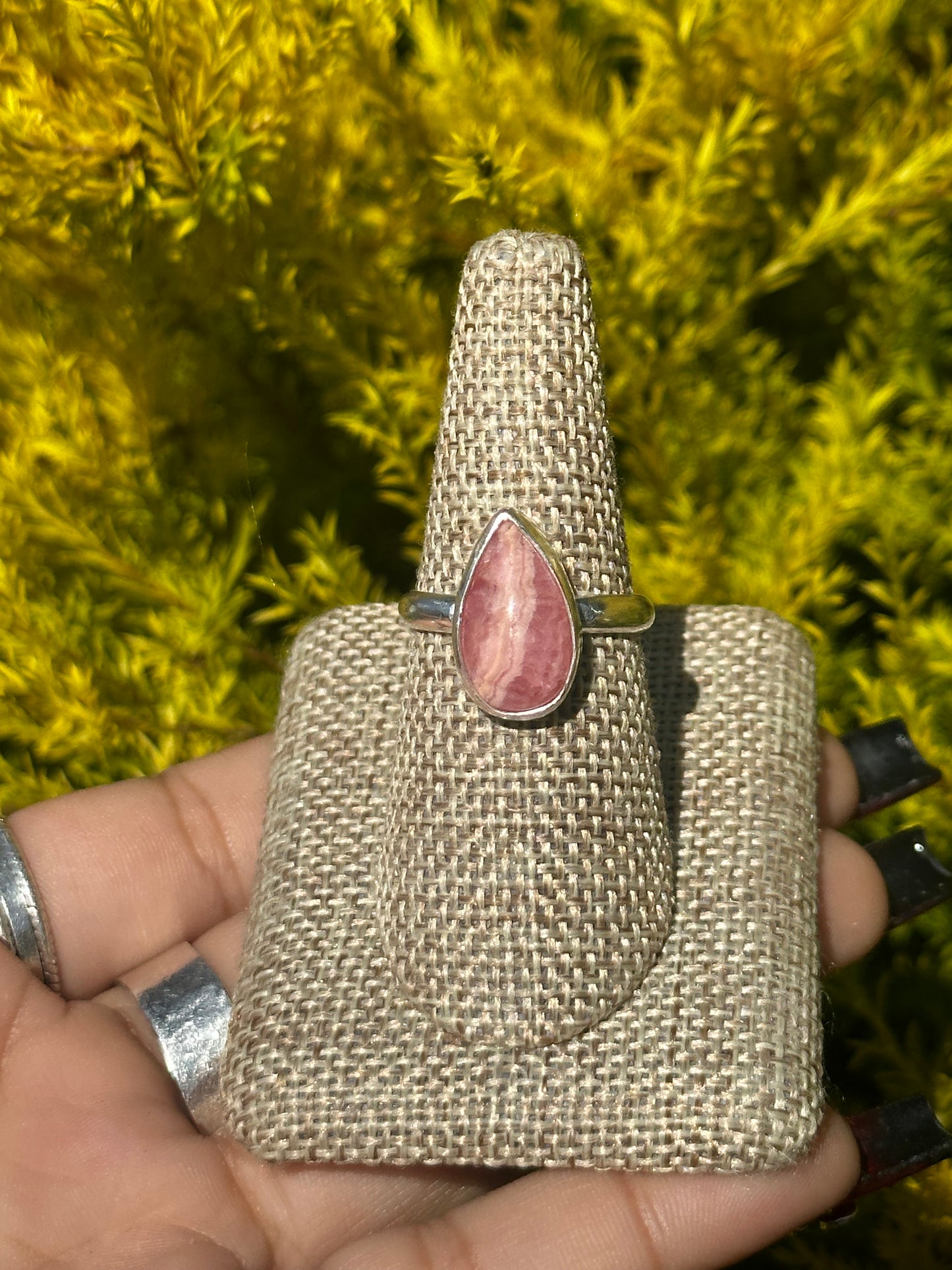 Tear drop Rhodochrosite ring