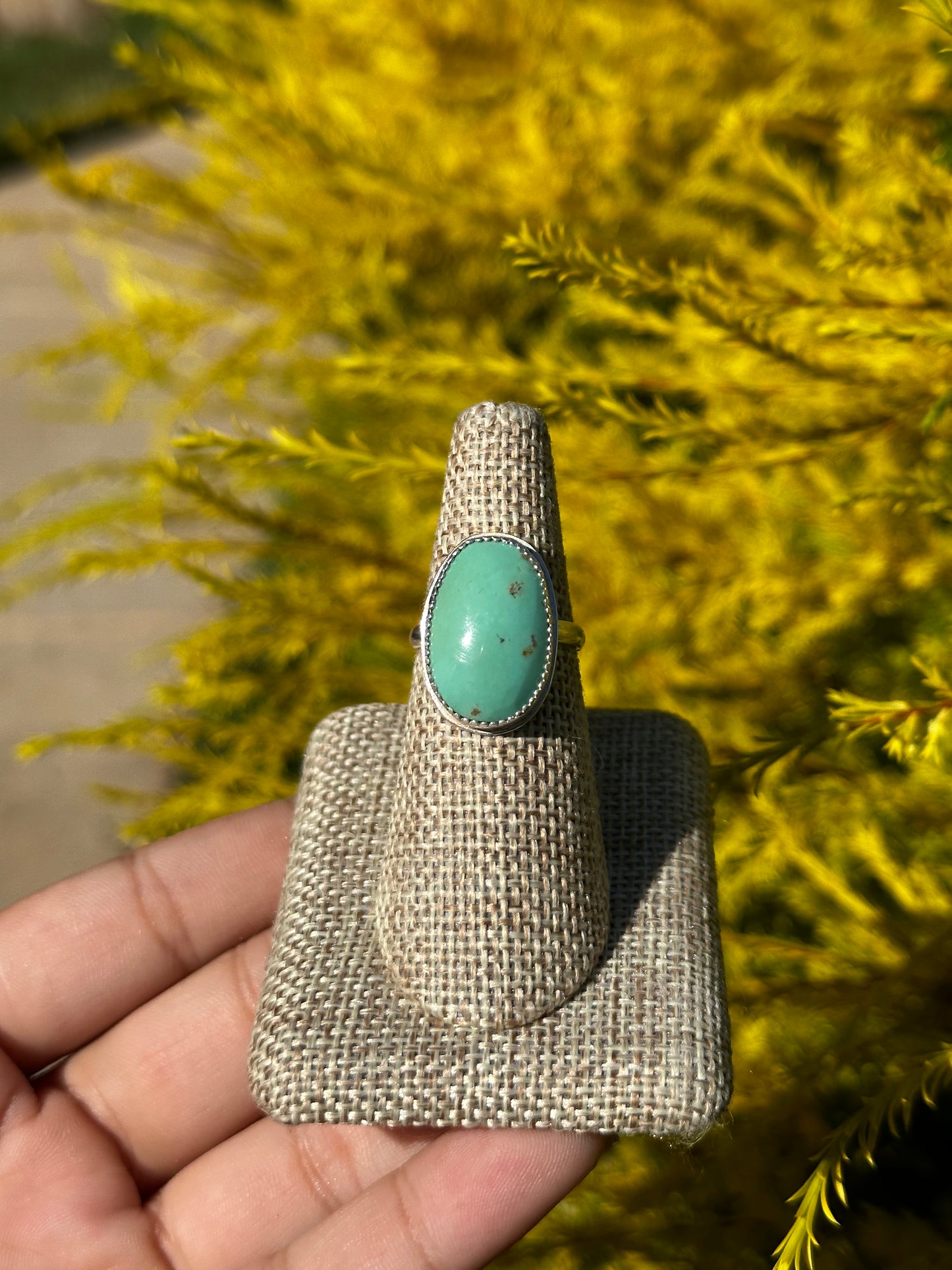 Oval King Mountain Turquoise ring