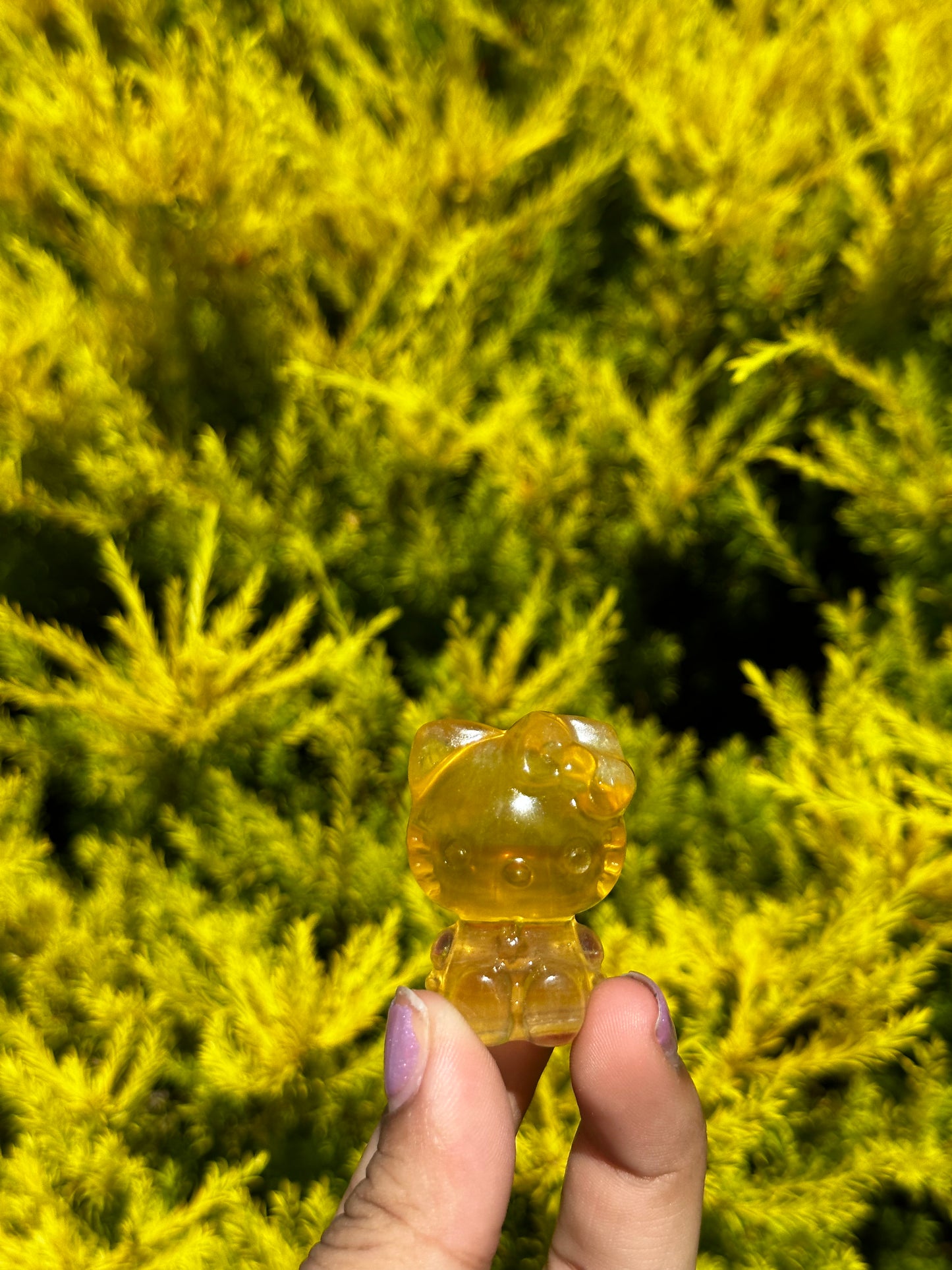 Yellow Fluorite Hello Kitty