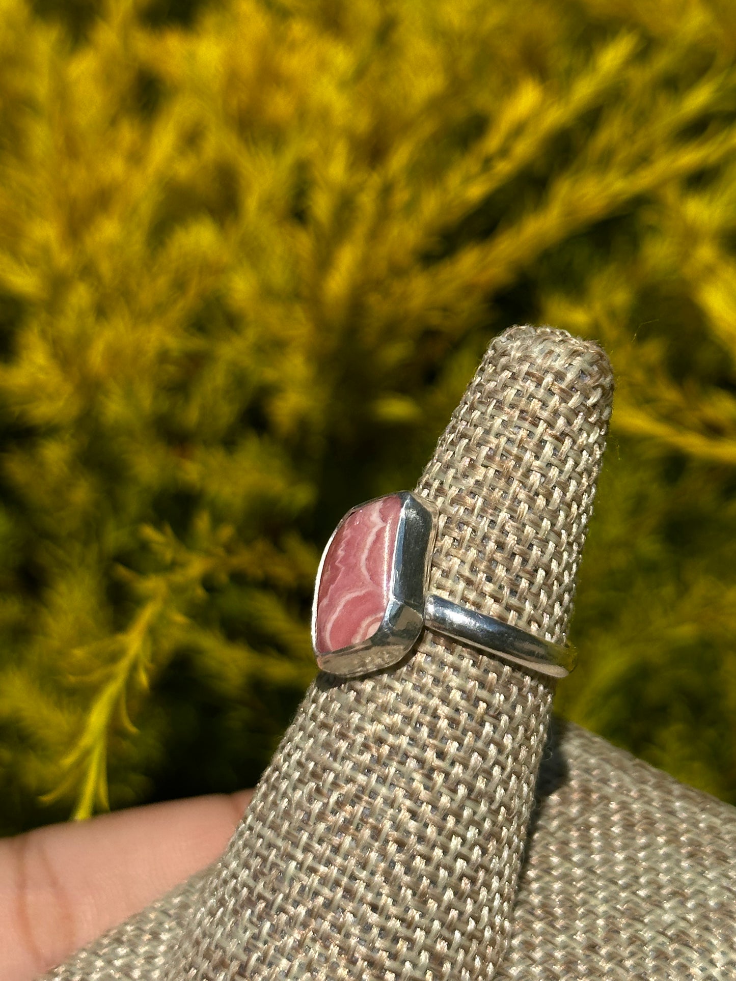 Rhodochrosite ring