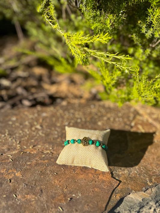 Malachite Lotus Bracelet