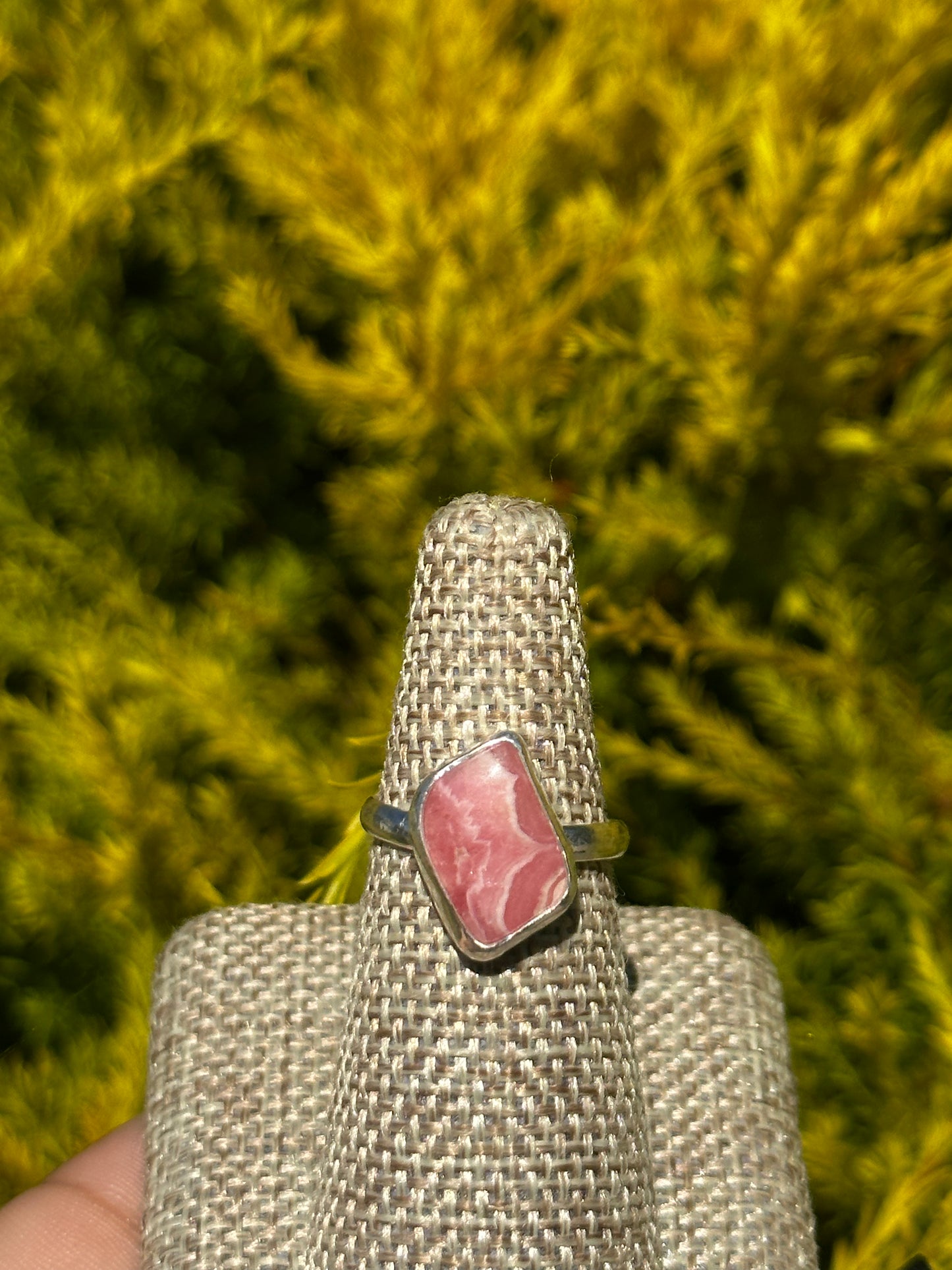 Rhodochrosite ring